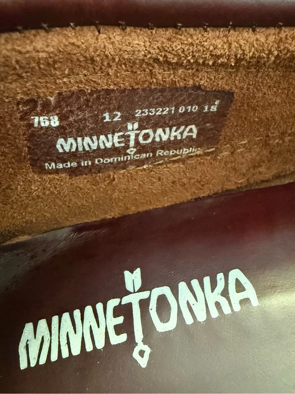 Minnetonka Men’s Brown Leather Driving Moccasins Loafers Size 12 Style 768